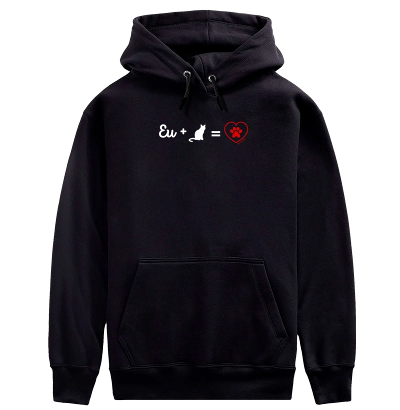 #012 - Eu + Gato = <3 - Moletom