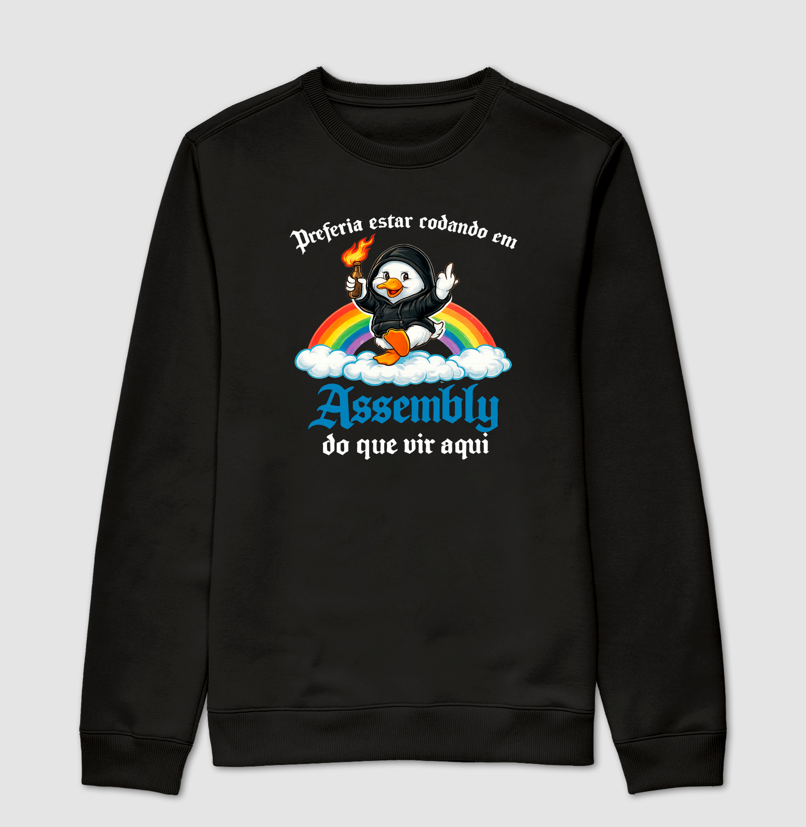 Preferia estar codando em Assembly do que vir aqui - Suéter Moletom