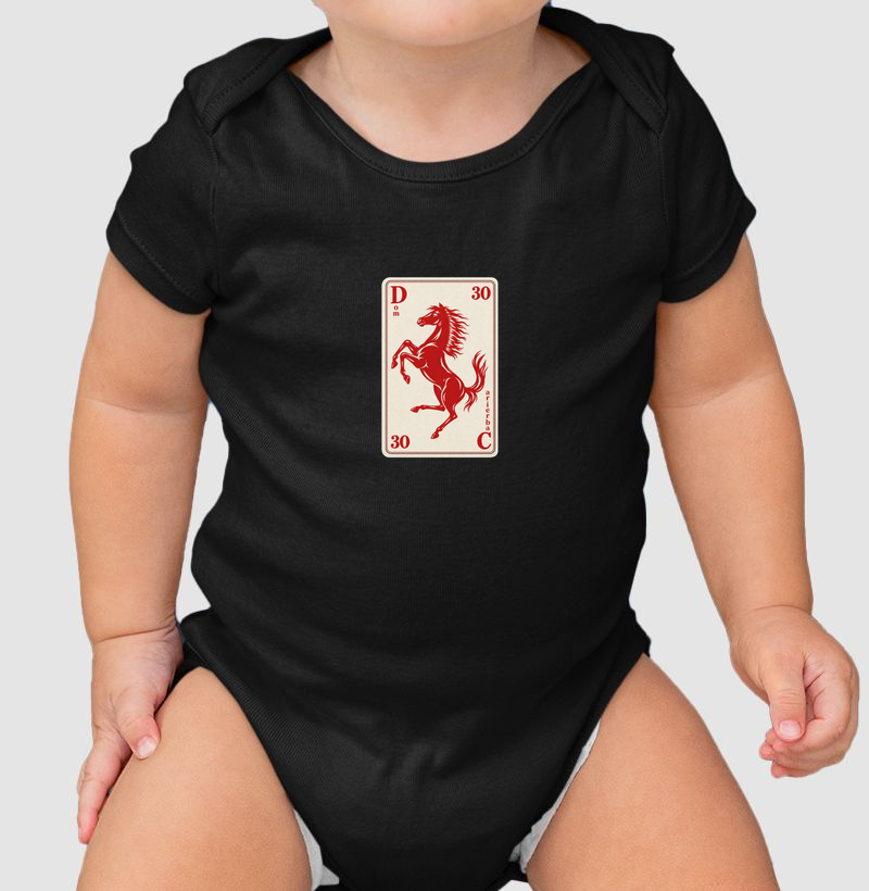 Body Infantil Carta do Cavalo  - Body Infantil