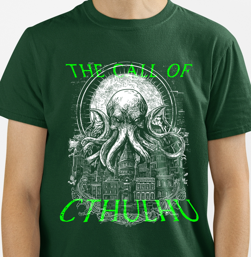 Camiseta The Call of Cthulhu - H.P. Lovecraft & Horror Cósmico | Exílio Röck
