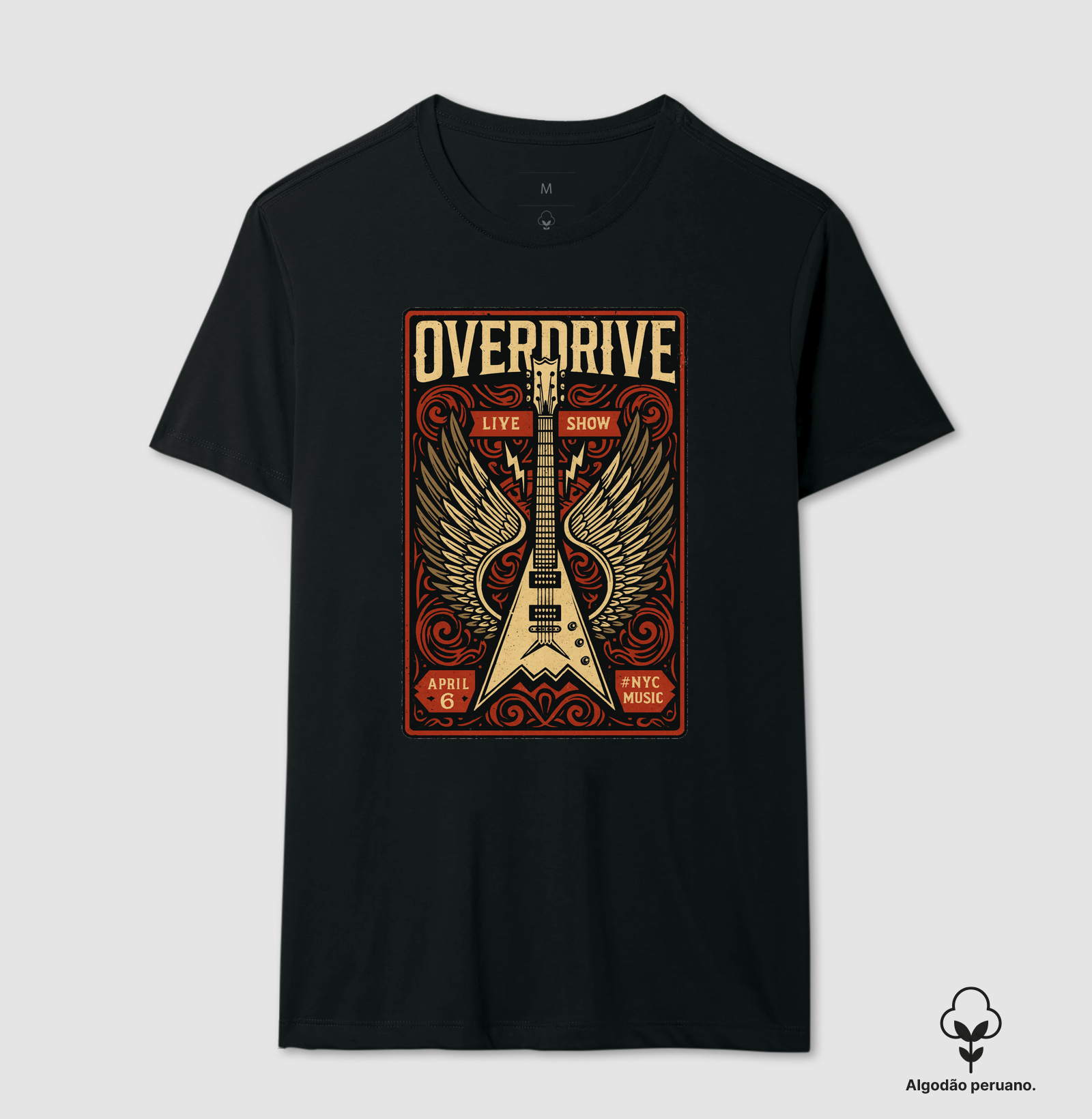 camiseta-overdrive-live-show-guitarra-asa-rock-vintage