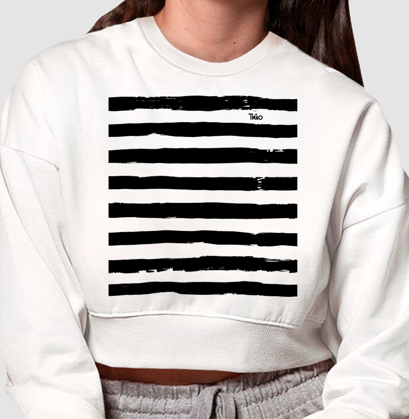 Cropped Moletom - Listras Alvinegras