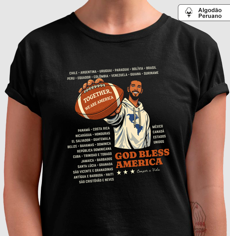 Camiseta Manifesto Juntos Somos America - Identidade Latina