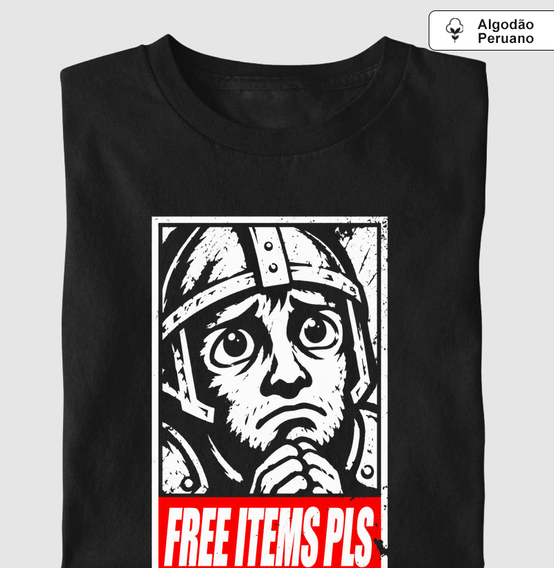 Free Items Pls - Centralizada - Camiseta Algodão Peruano