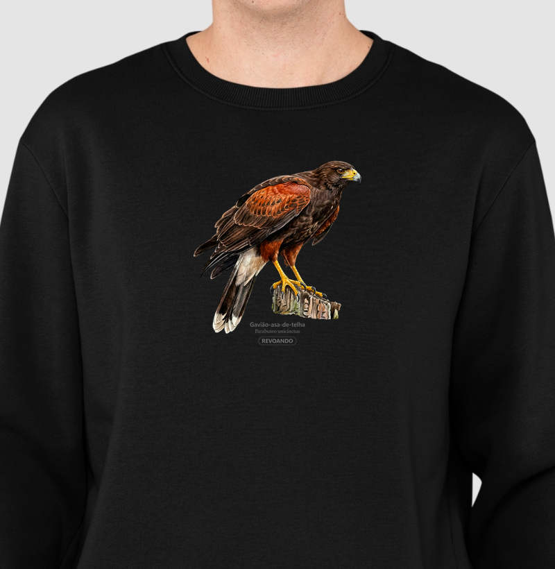 Traços Alados - Gavião-asa-de-telha - Moletom