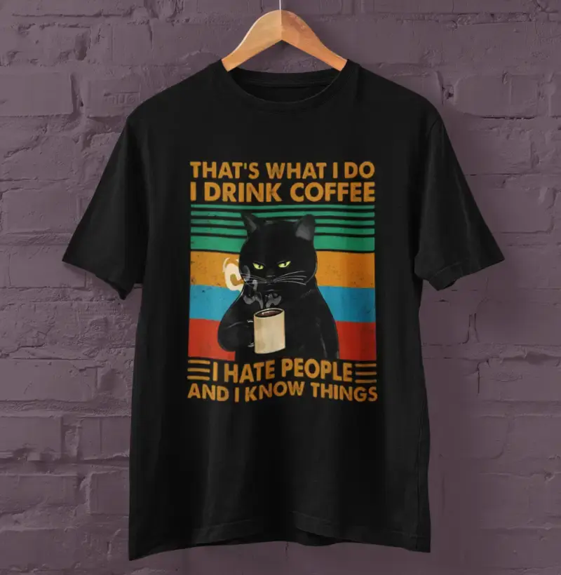  Camiseta Gato Discreto