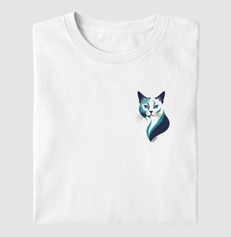 Gata Azul Minimalista - Camiseta