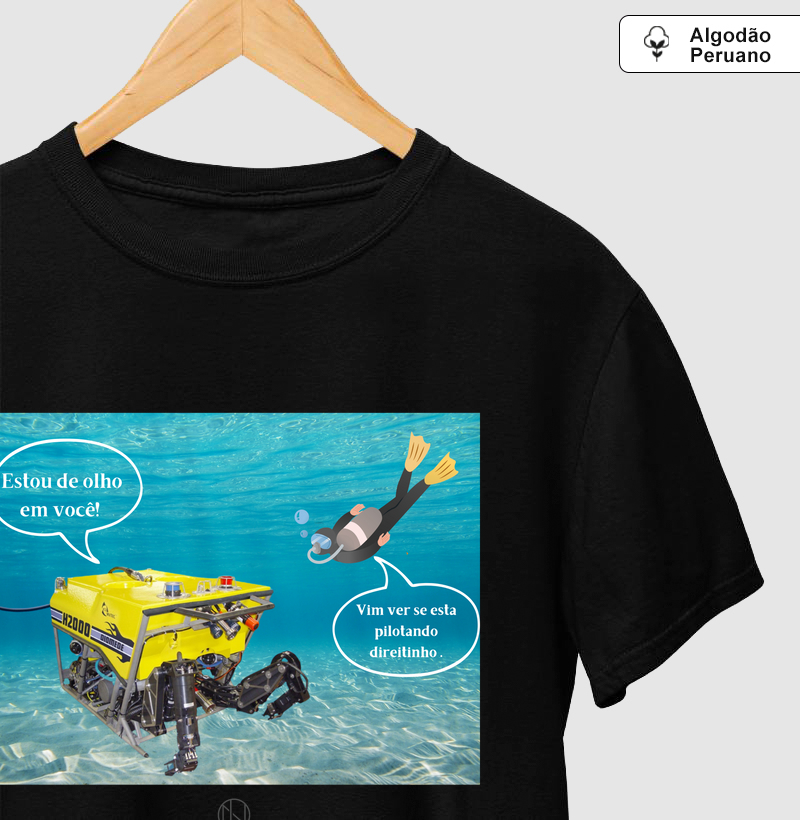 Camiseta algodão peruano Piloto ROV x Mergulhador