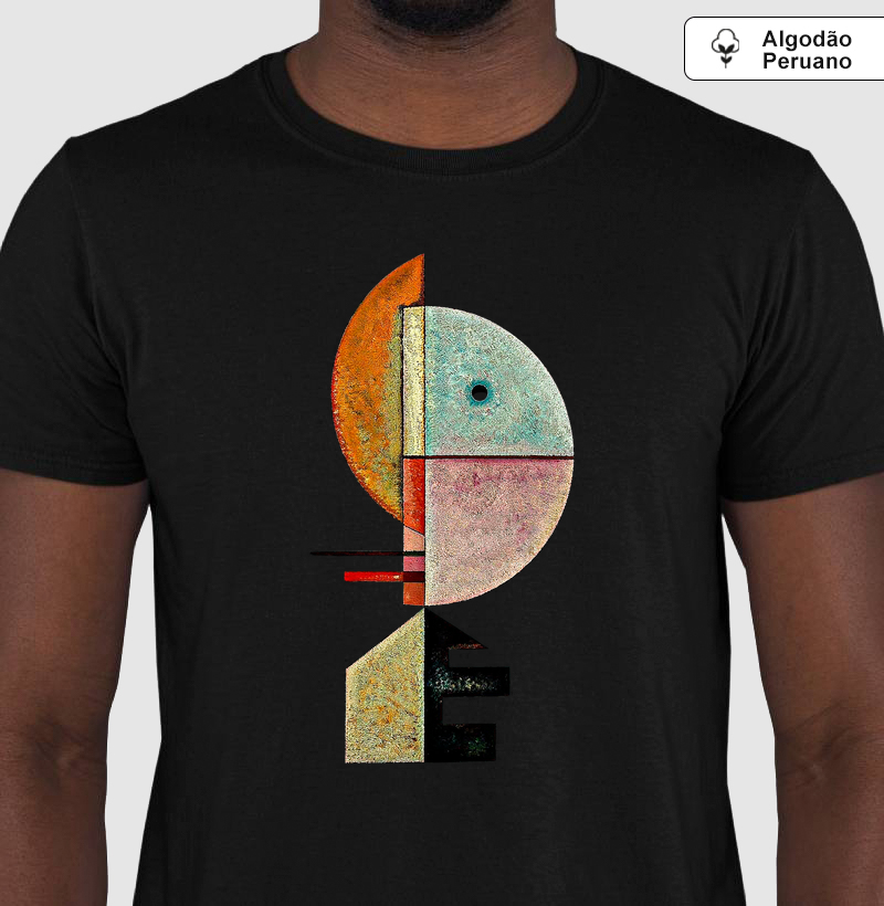 Camiseta Premium Algodão Peruano Arte Abstrata Kandinsky Upward