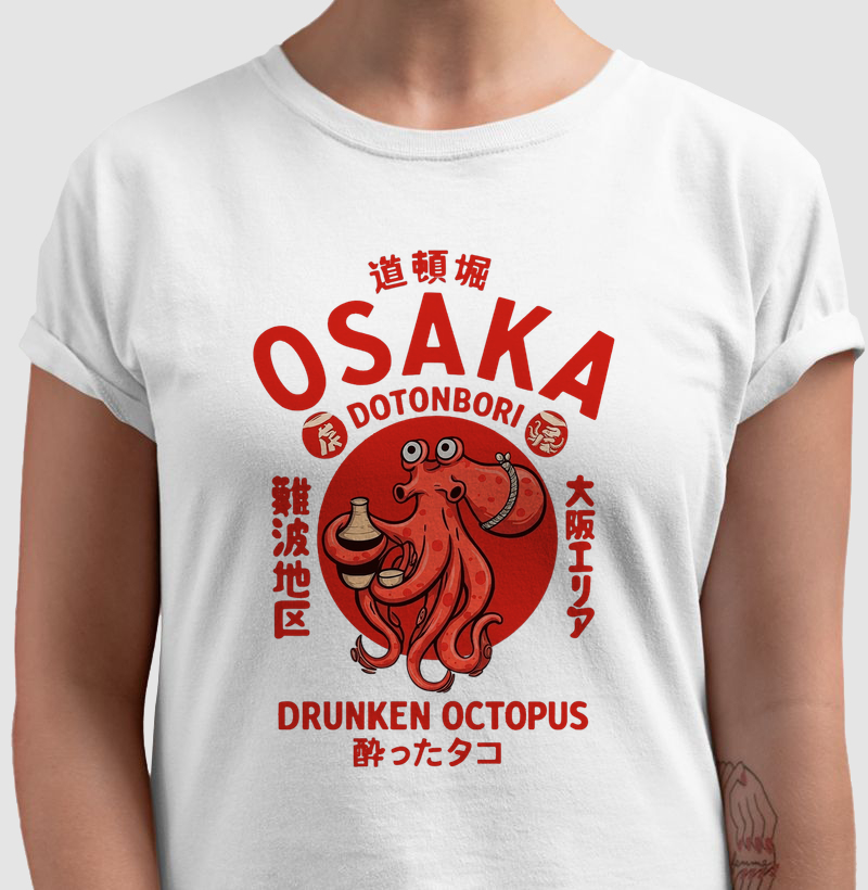 Camiseta Osaka Dotonbori Polvo Japonês Vintage 