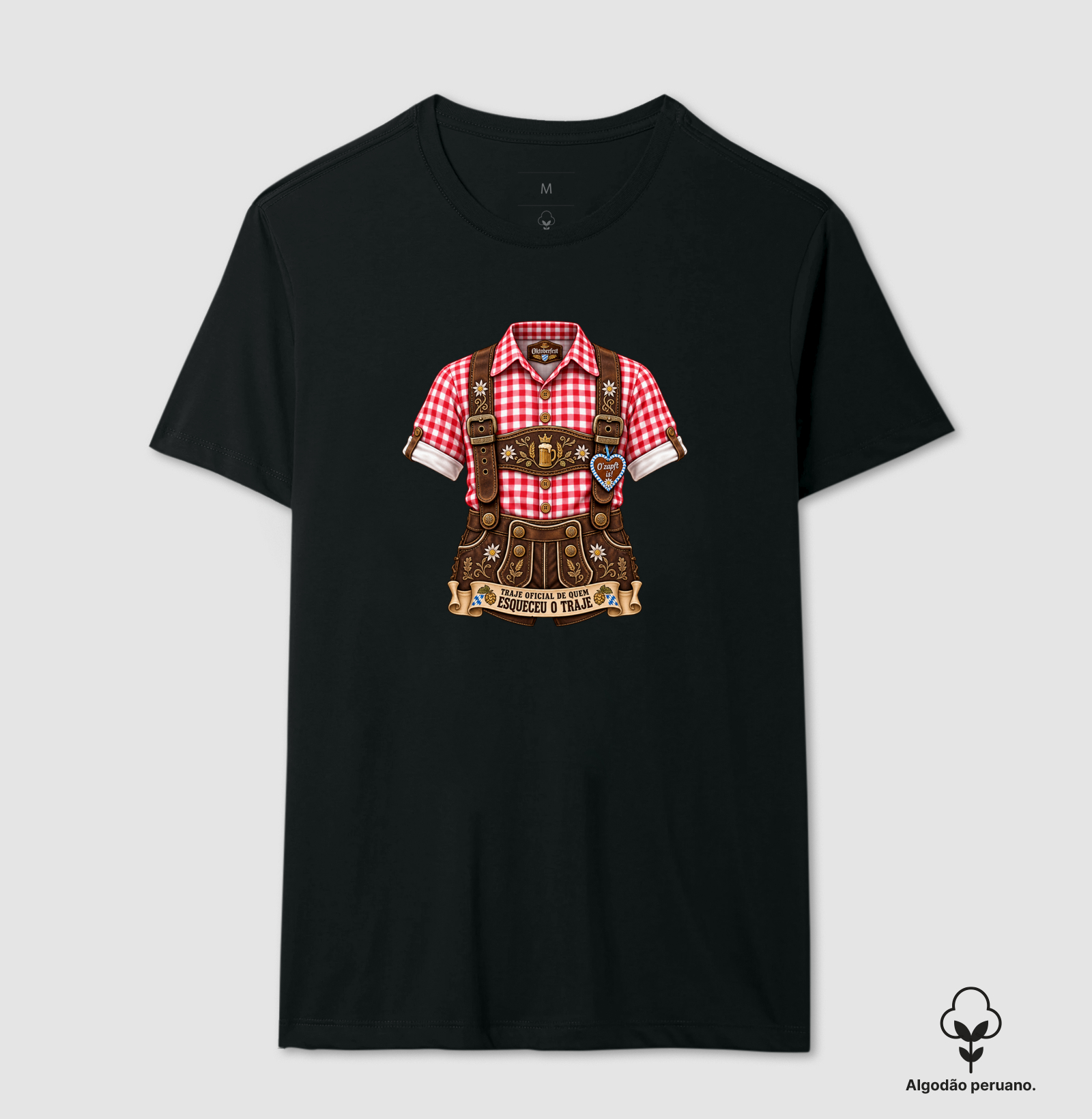 Traje oficial de quem esqueceu o traje - Camiseta Algodão Peruano