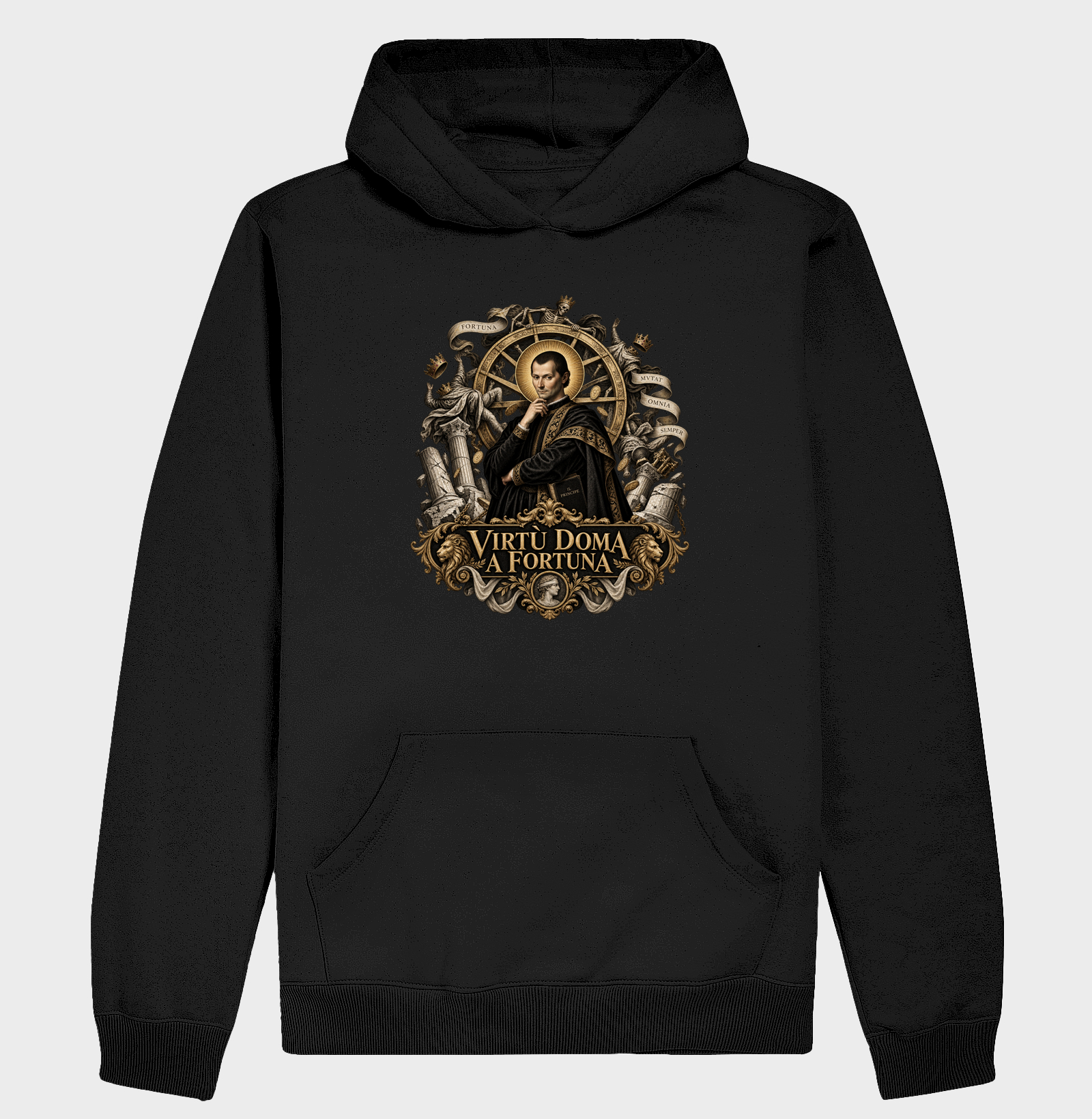 Maquiavel - Virtù Doma a Fortuna - Hoodie Moletom