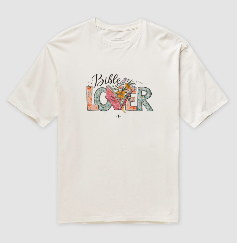 Bible Lover Floral - Camiseta Oversized