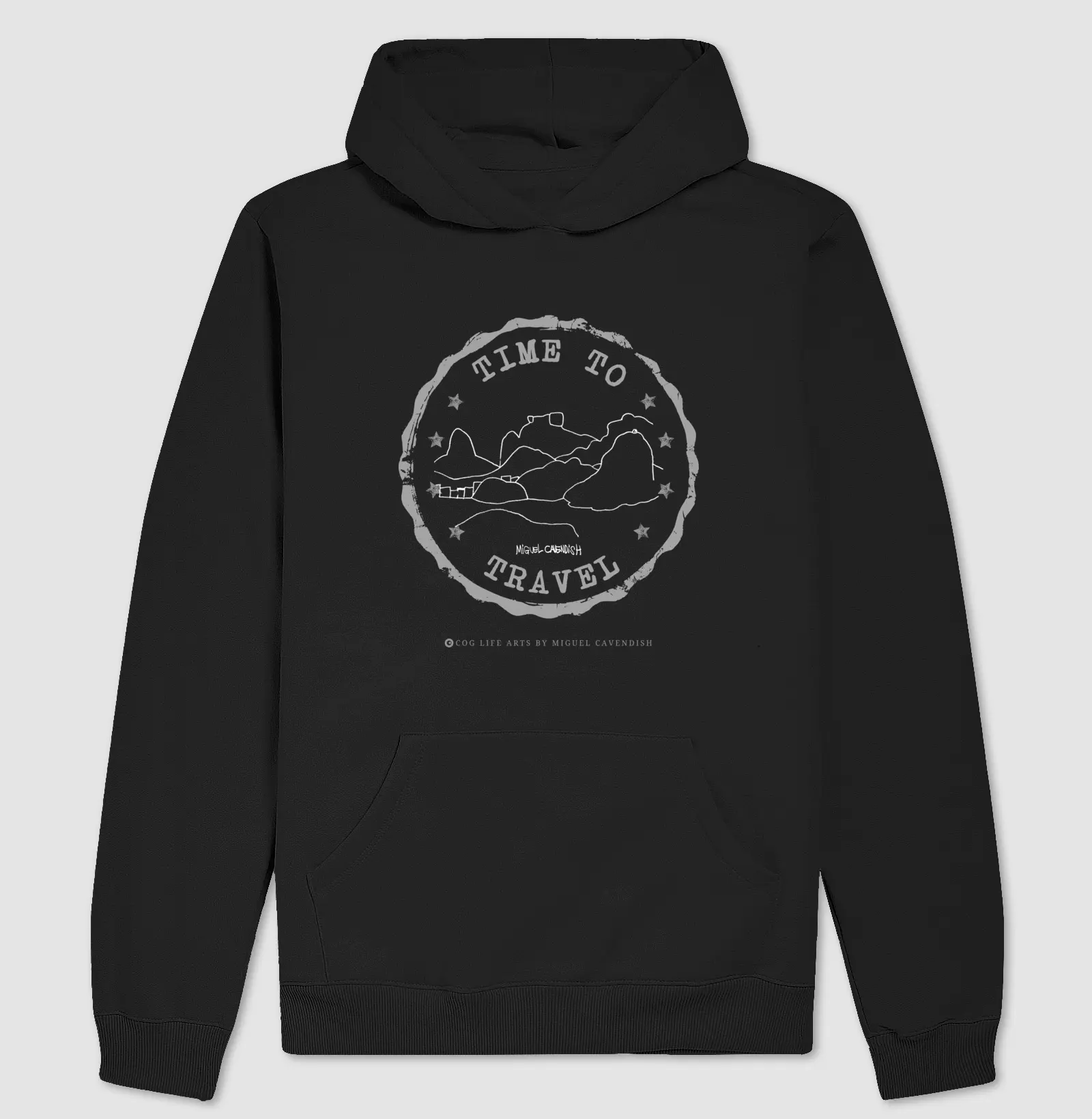 Moletom Preto Time To Travel by Miguel Cavendish