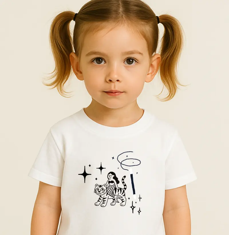 Camiseta Infantil Sereia e o Tigre - por Maísa Campos