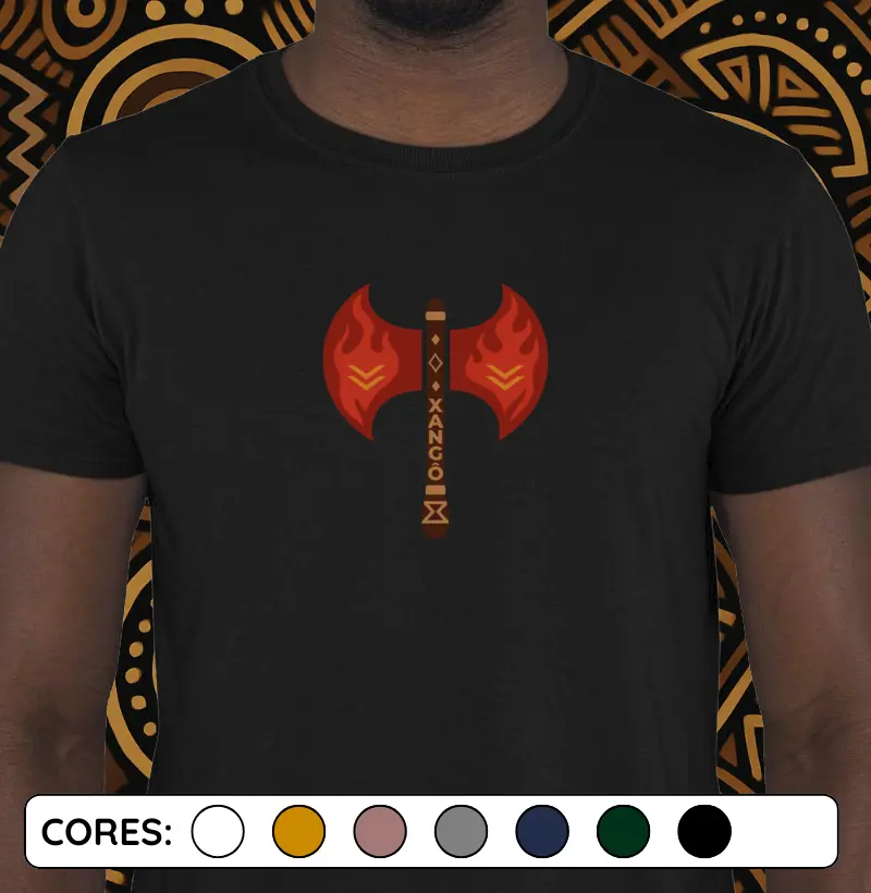 Oxê colorido escrito Xangô