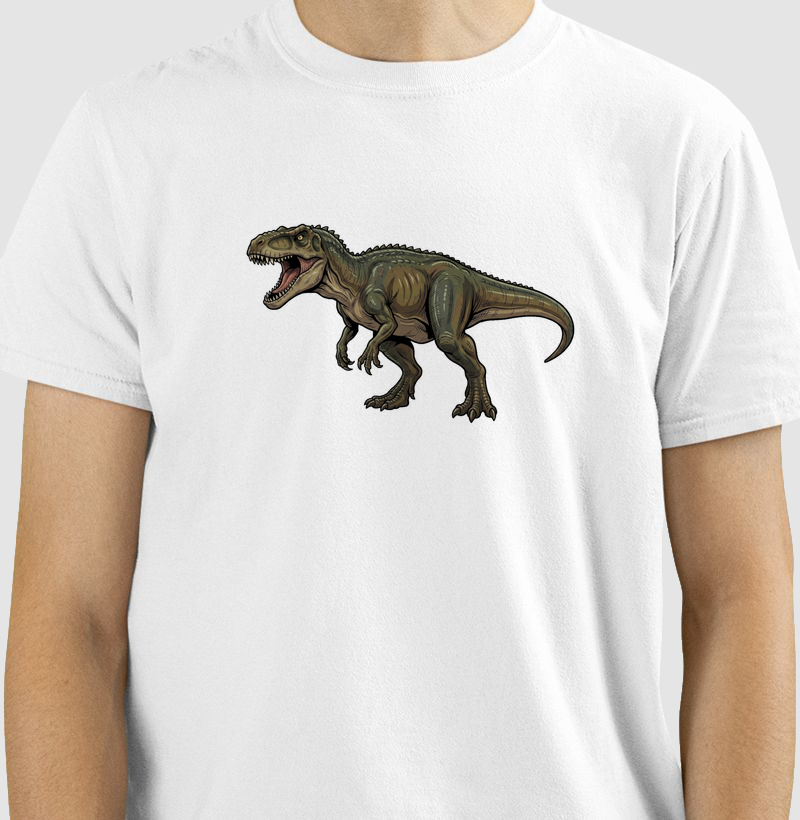 Camisa Algodão Estampada Dinossauro Giganotossauro Premium Dinoloco