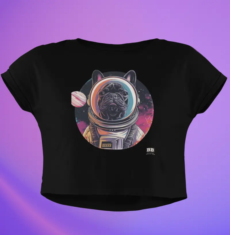 Camiseta Cropped Bulldog Francês "Mais Espaço II"