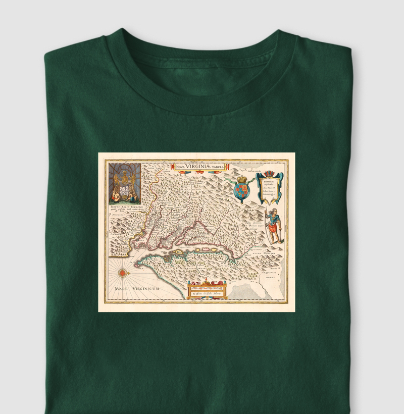 Camiseta Mapa da Virgínia — Século XVII