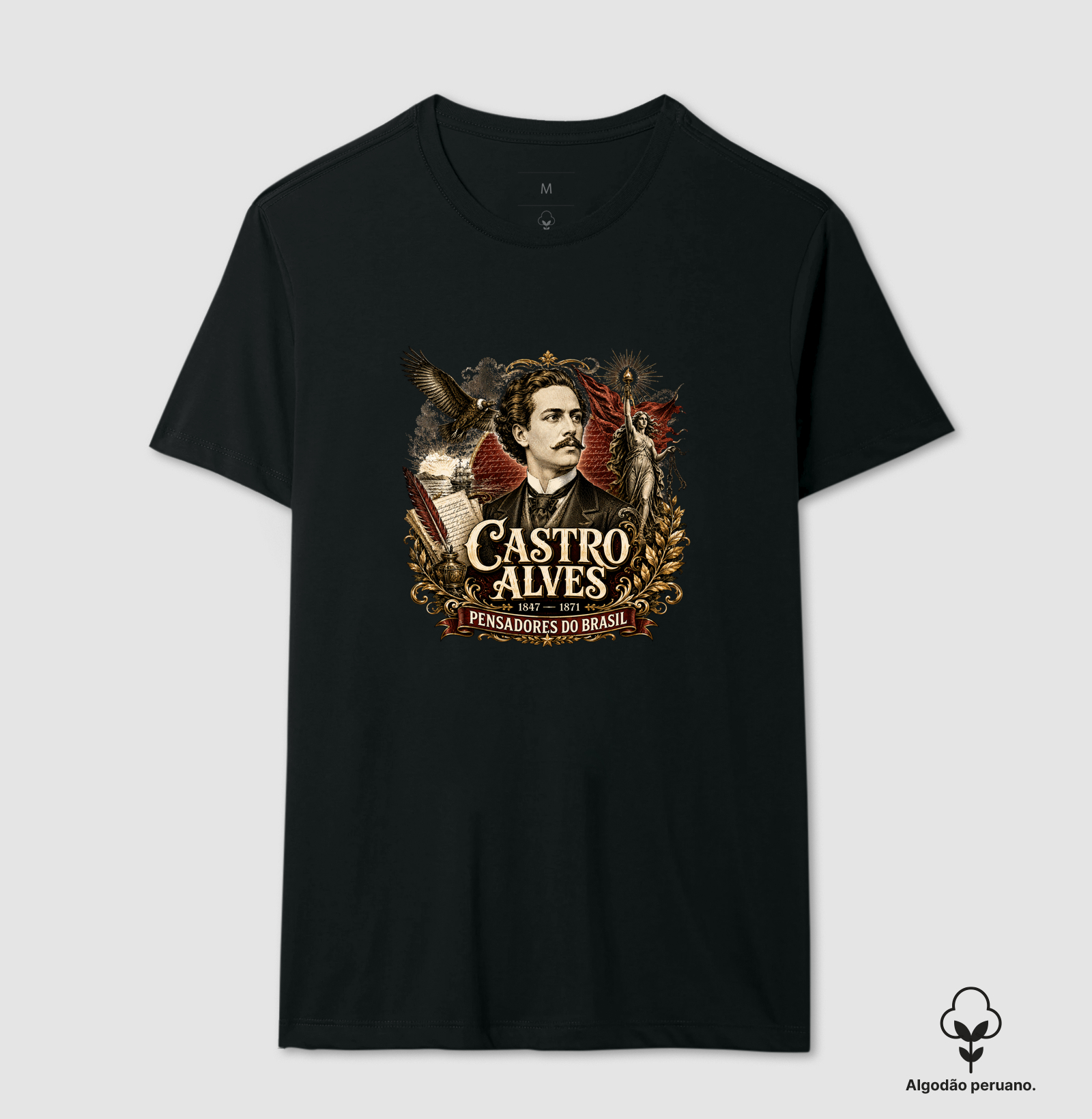 Castro Alves - Pensadores do Brasil - Camiseta Algodão Peruano