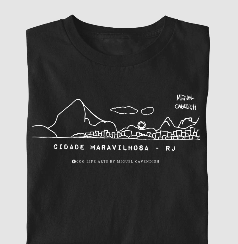 Camiseta Adulto Cidade Maravilhosa Preta by Miguel Cavendish
