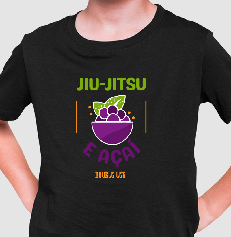 Camiseta infantil "Jiu-jitsu e açaí"