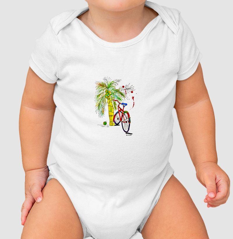 BODY INFANTIL BIKE AQUARELA COQUEIRO