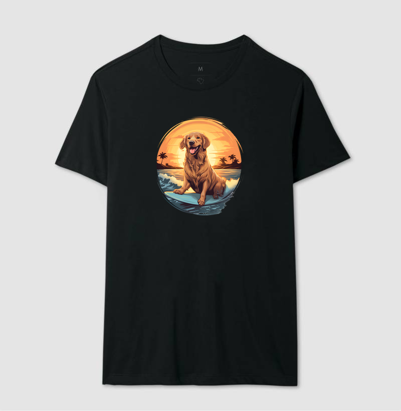 Camiseta Golden Retriever Surfista