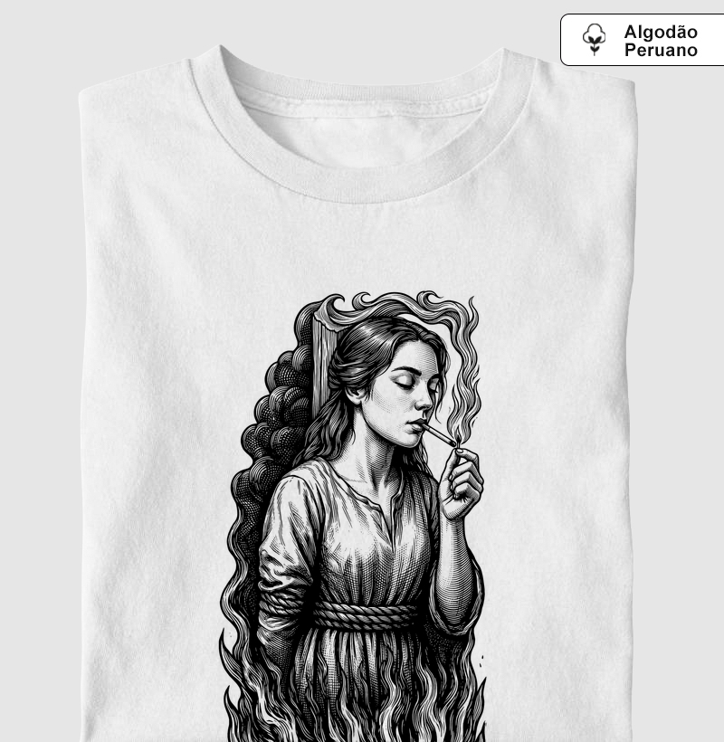Calmamente em Chamas - Camiseta Algodão Peruano