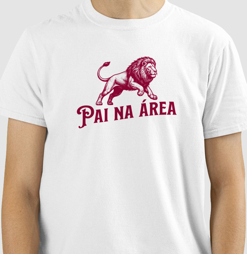 Camiseta Pai na área - ilustração vinho - Algodão Premium