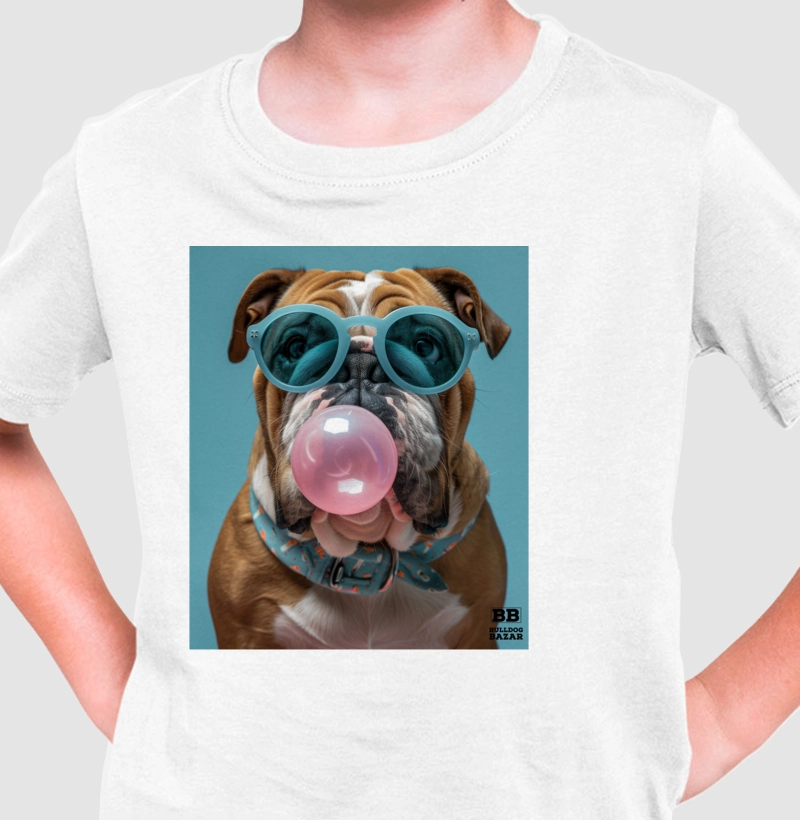 Camiseta Infantil Bulldog Ingles "Chiclete 2"