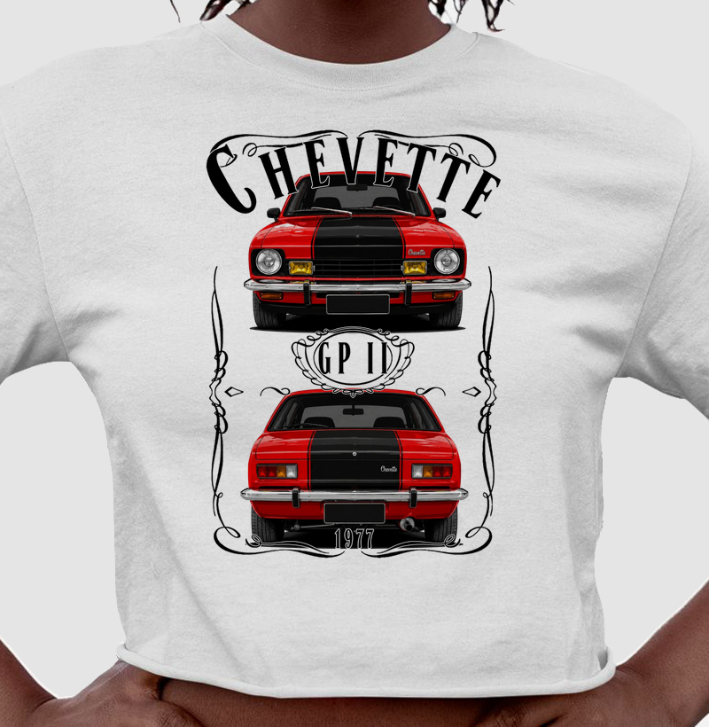 Camiseta cropped feminina Chevette vintage