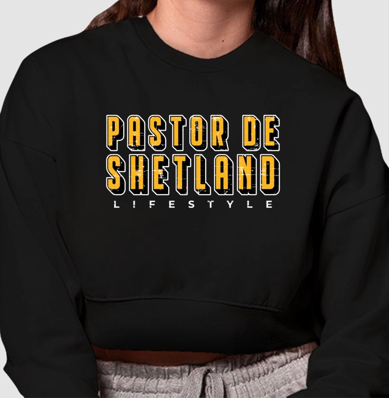 Pastor de Shetland Texto Amarelo