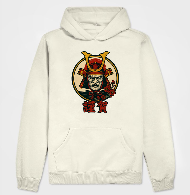 Estampa: Honra Samurai – 謙賀 (Kenga) “A Força que Nasce da Disciplina”