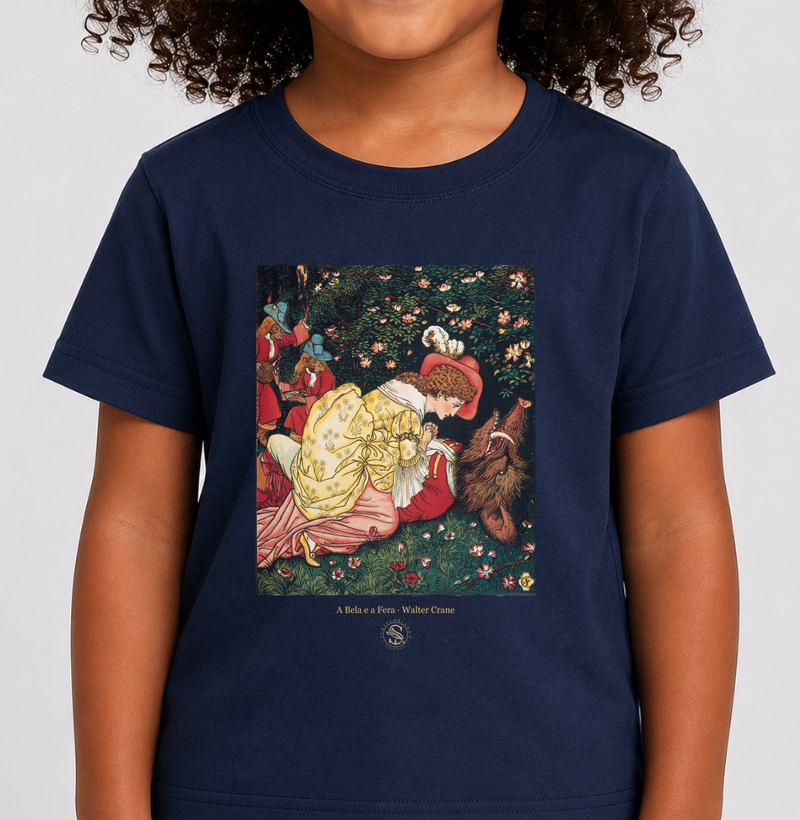 A Bela e a Fera — Walter Crane — Infantil - Camiseta Infantil