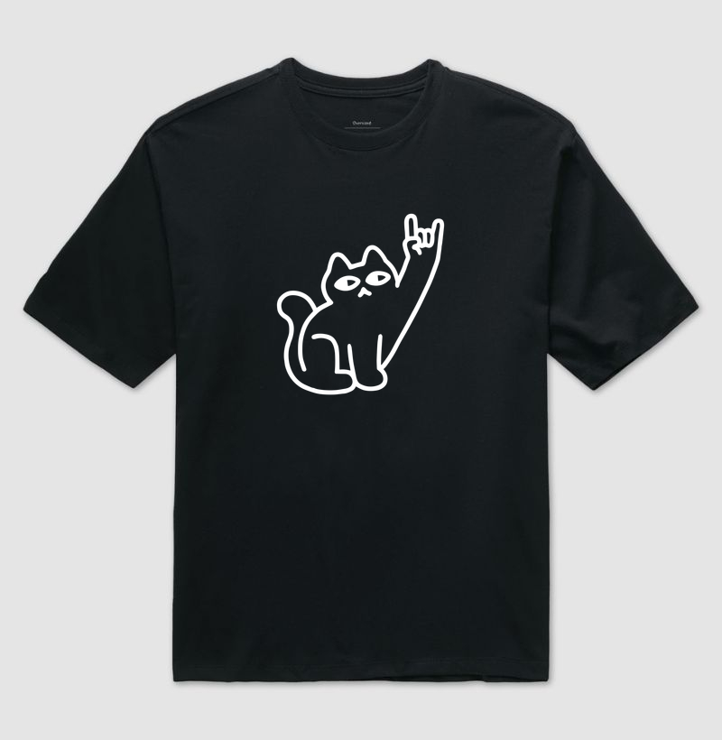 Gatinho gosta de metal - Camiseta Oversized
