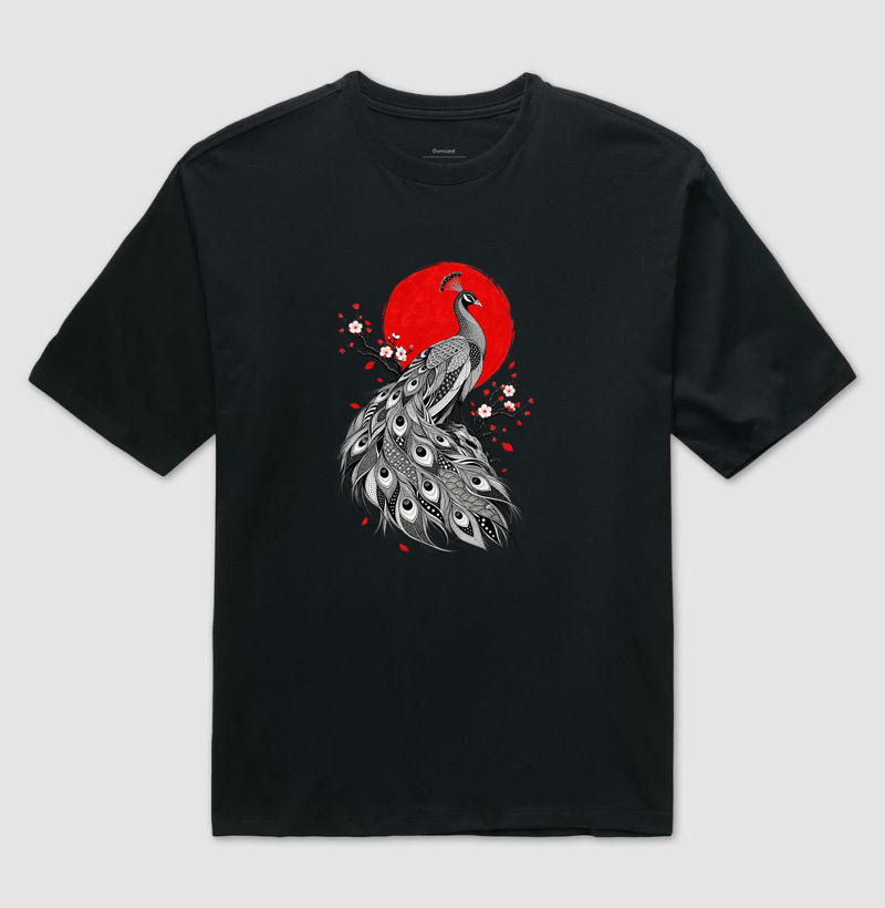 Kujaku — Elegância ao Sol - Camiseta Oversized