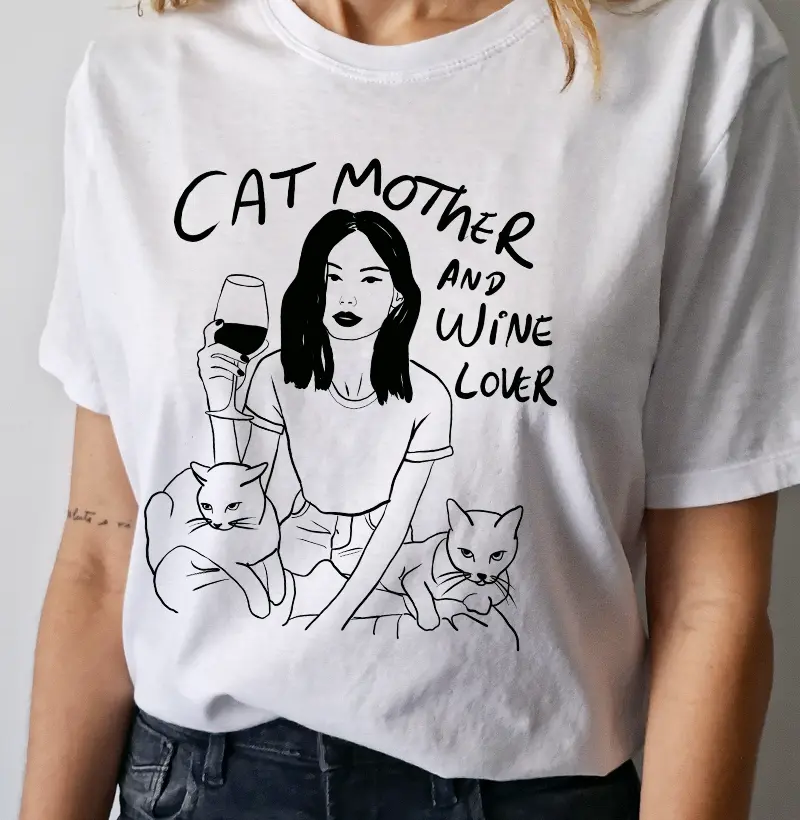 Cat Mother & Wine Lover