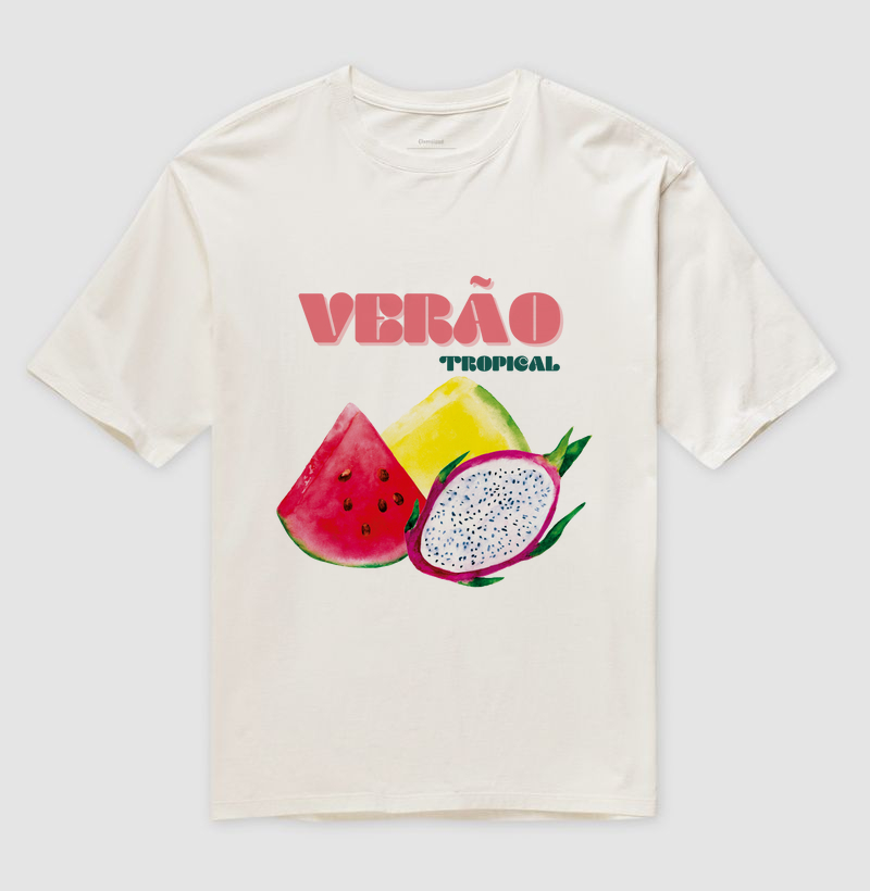 Camiseta Oversized - Verão Tropical (Melancia) 