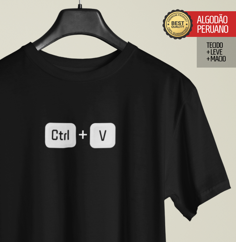 Ctrl V Colar - Camiseta Algodão Peruano