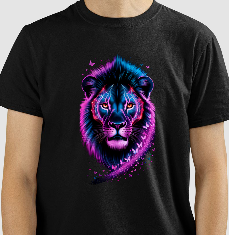 Leão em neon