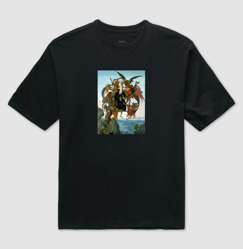 O Tormento de Santo Antão — Michelangelo, 1487 - Camiseta Oversized