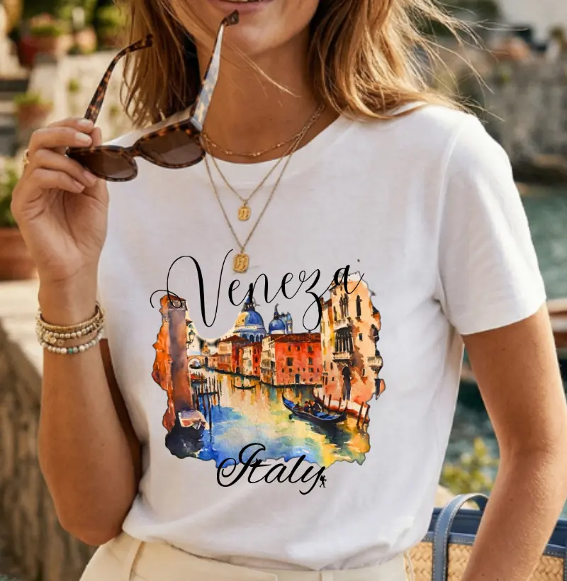 Camiseta Veneza Aquarela Vintage – Fashion Travel Itália | Excursionista