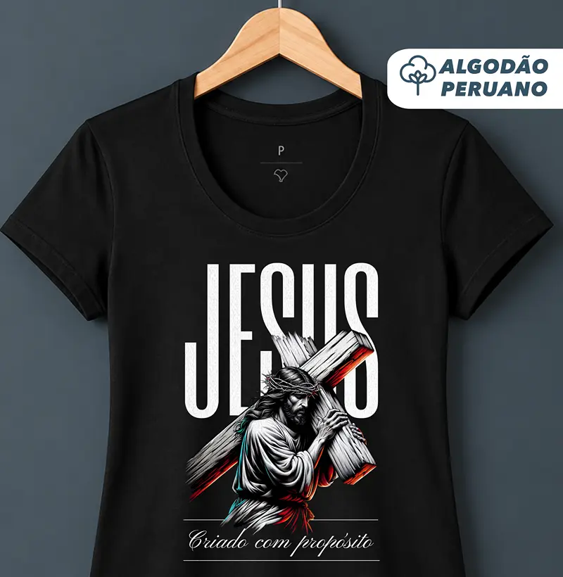 Camiseta Fem. Algodão Peruano Criado Com Propósito - Camiseta Algodão Peruano