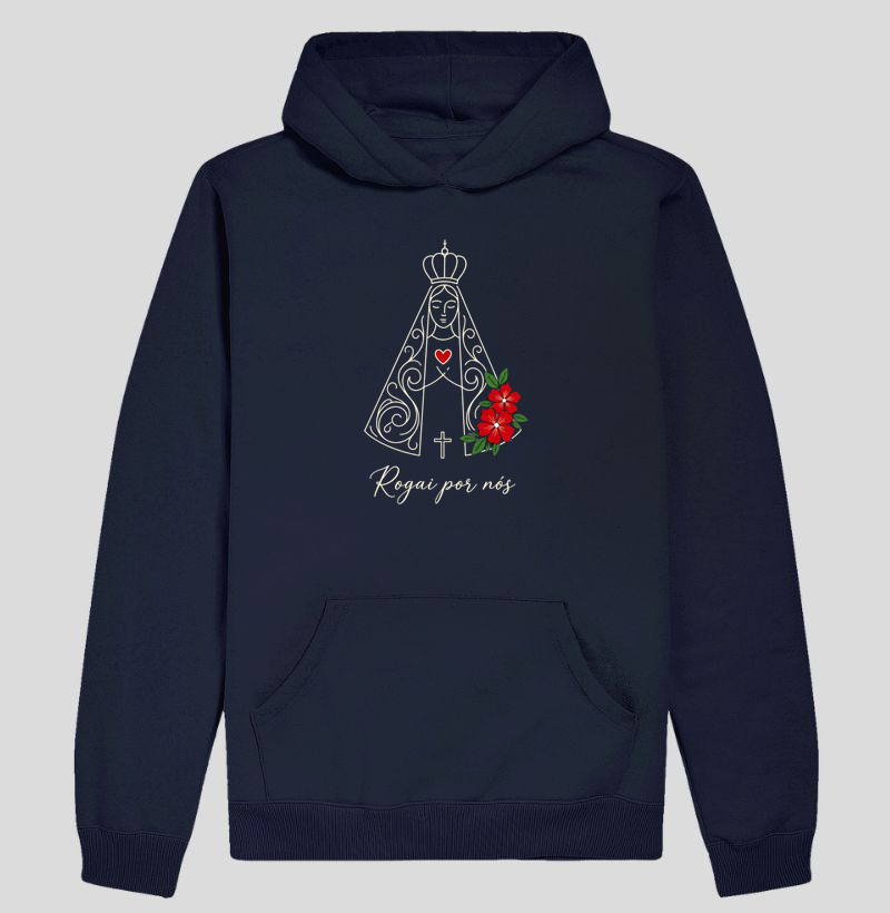 Moletom com Capuz Nossa Senhora Aparecida Rosas