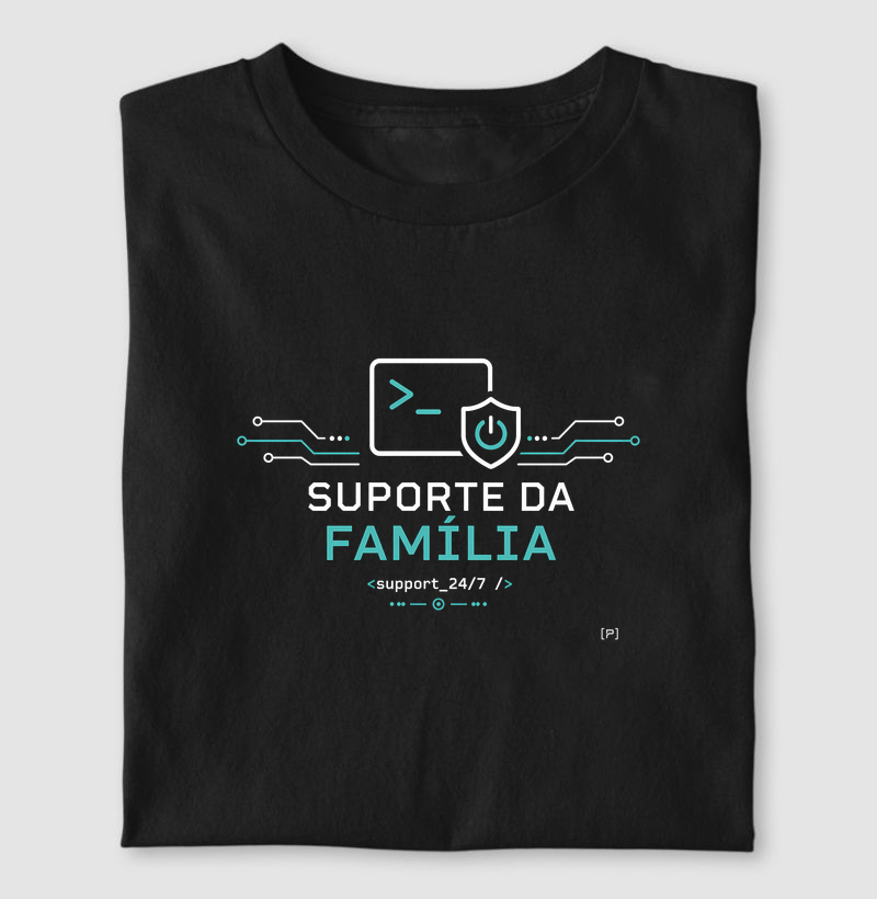 Camiseta Suporte da Família — support_24/7 (Dark Mode)