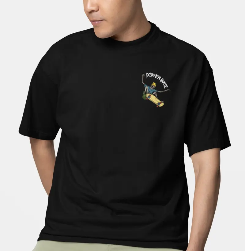 Camiseta Skeletal Skater - Preta