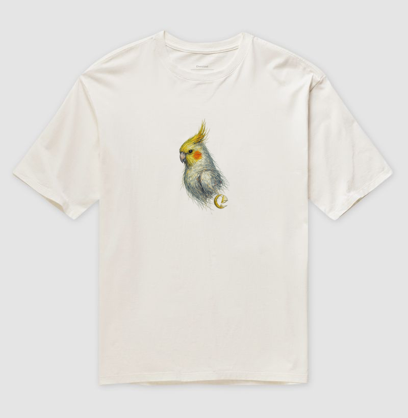 Camiseta Oversized Calopsita Vibrante