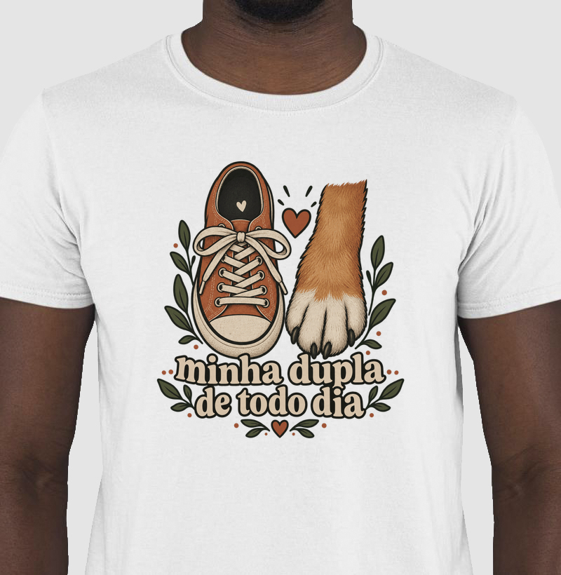 Camiseta Cachorro Companhia "minha dupla de todo dia" | Pelo & Pano