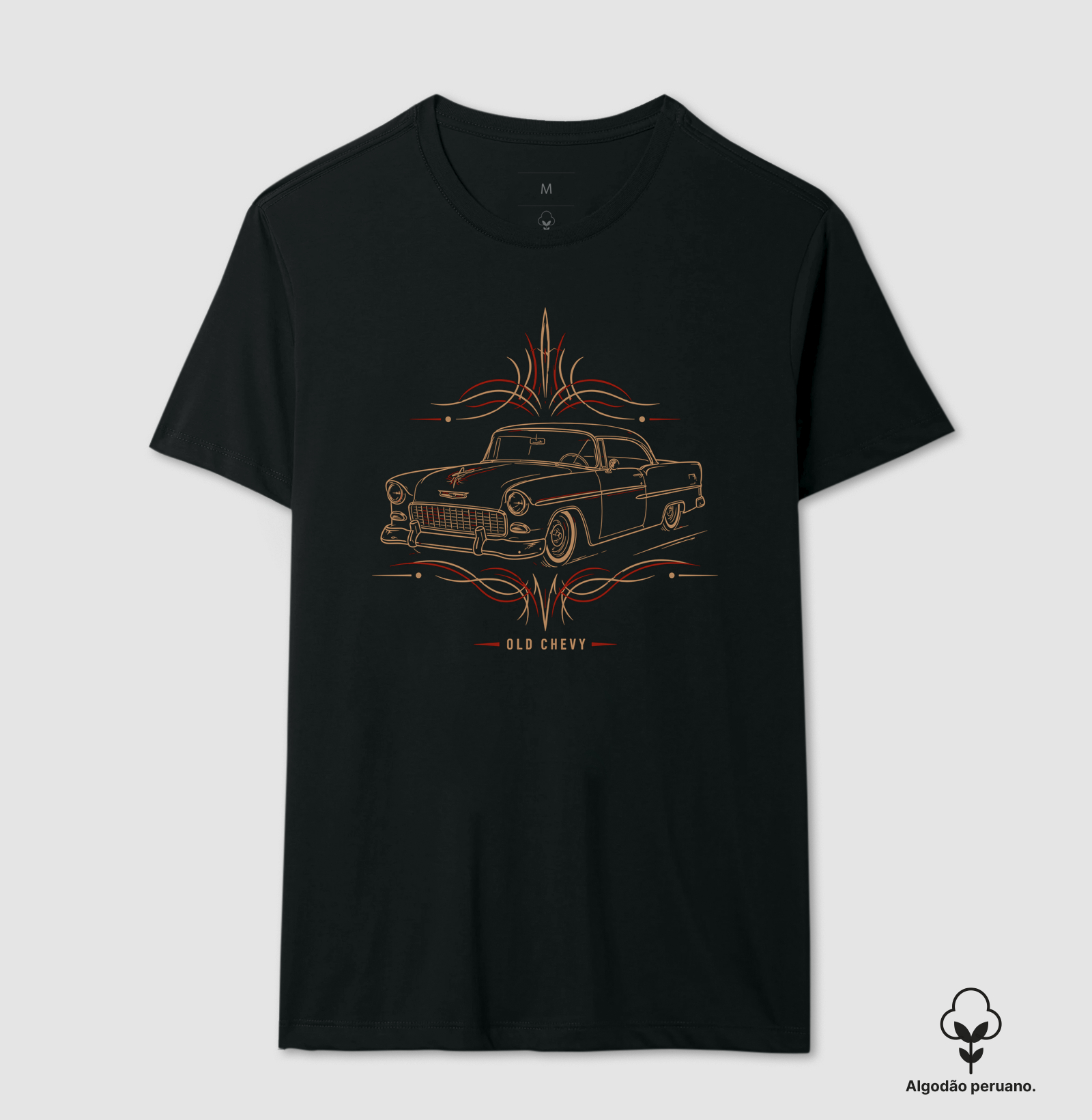 Pinstriped '55 | Fine Lines - Old Chevy - Camiseta Algodão Peruano